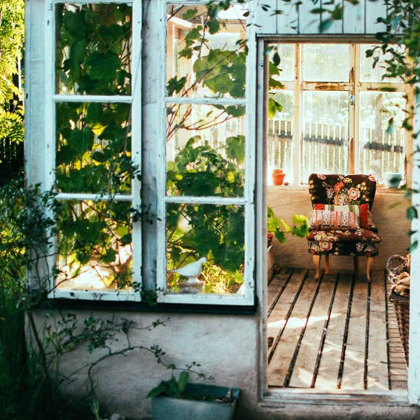 Entrance to an old-fashioned conservatory